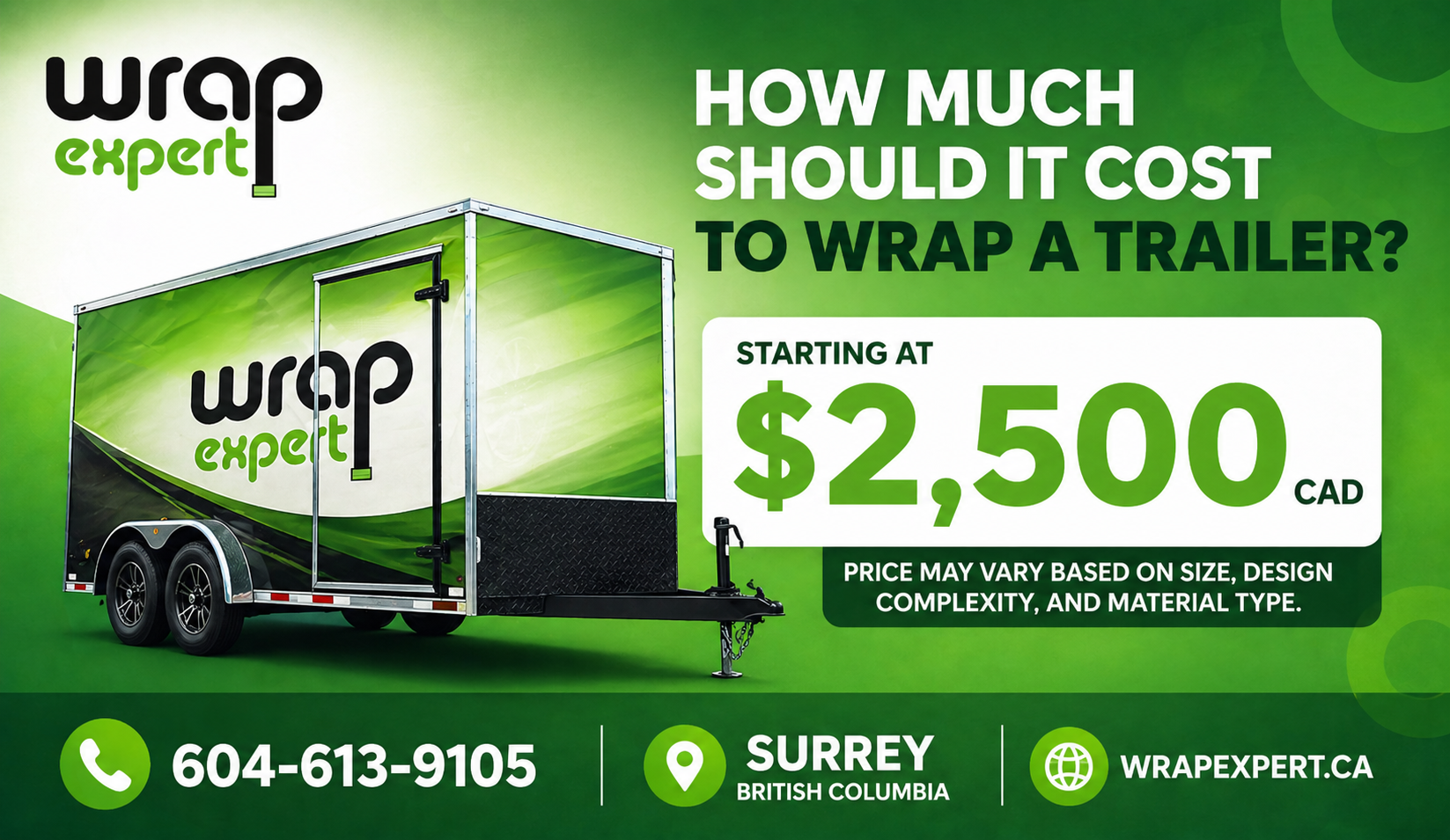 How much should it cost to wrap a trailer?